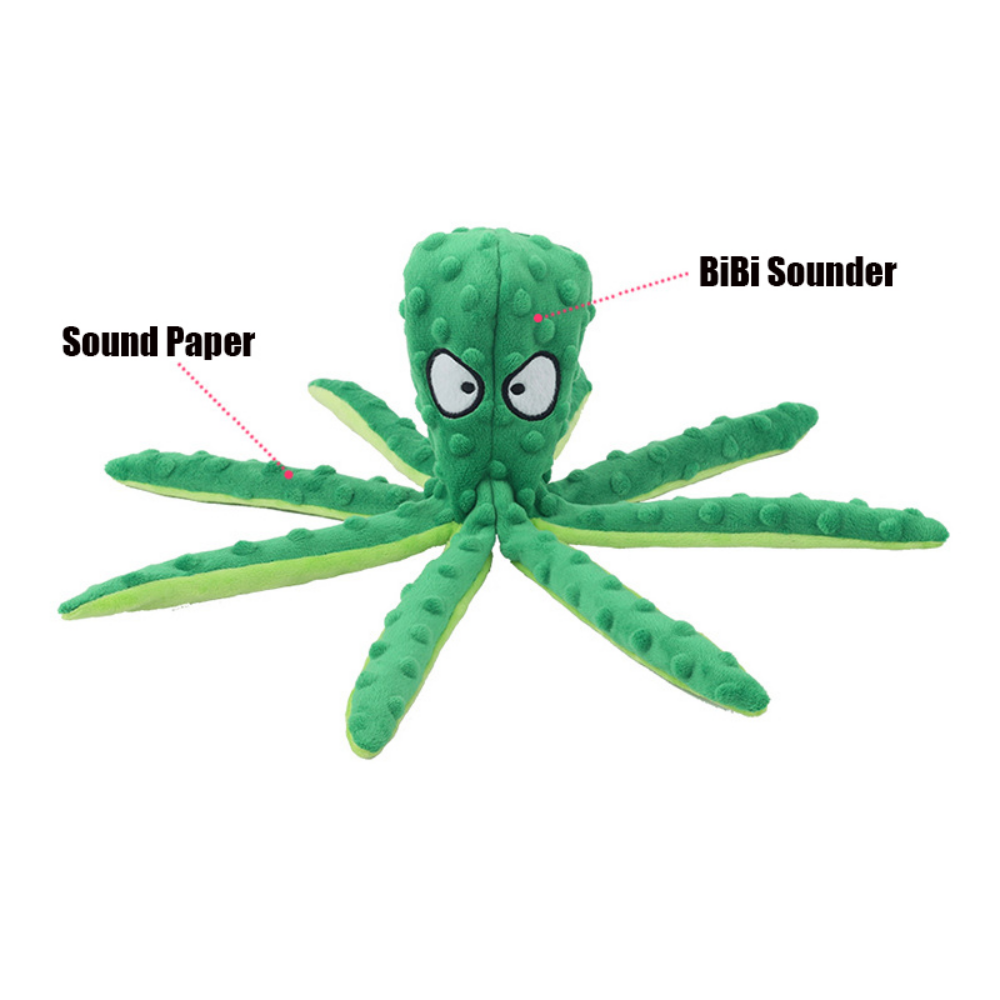 Interactive Squeaky Plush Octopus Pet Toy – Bite-Resistant Fun