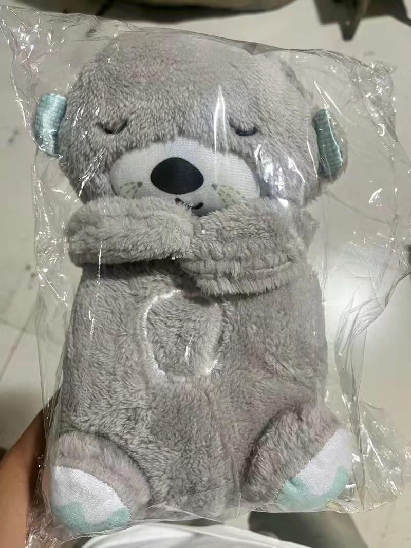 Baby Soothing Otter Plush Toy – Sound Machine with Breathing Motion & Soft Lights