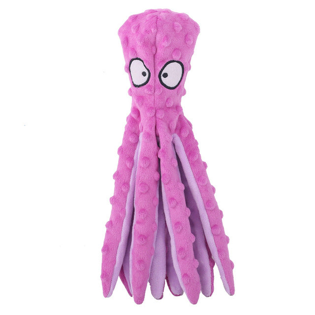 Interactive Squeaky Plush Octopus Pet Toy – Bite-Resistant Fun