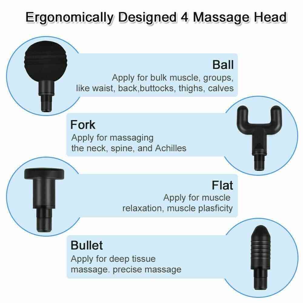 Percussion Massage Gun with 4 Heads