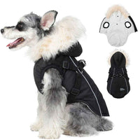 Waterproof Dog Winter Coat with Faux Fur Hood | ...

