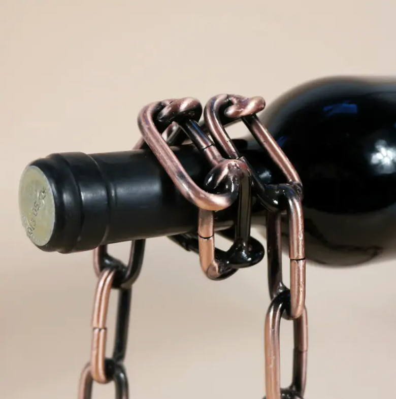 Magic Iron Chain Wine Bottle Holder – Floating Display Stand
