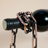 Magic Iron Chain Wine Bottle Holder – Floating Display Stand