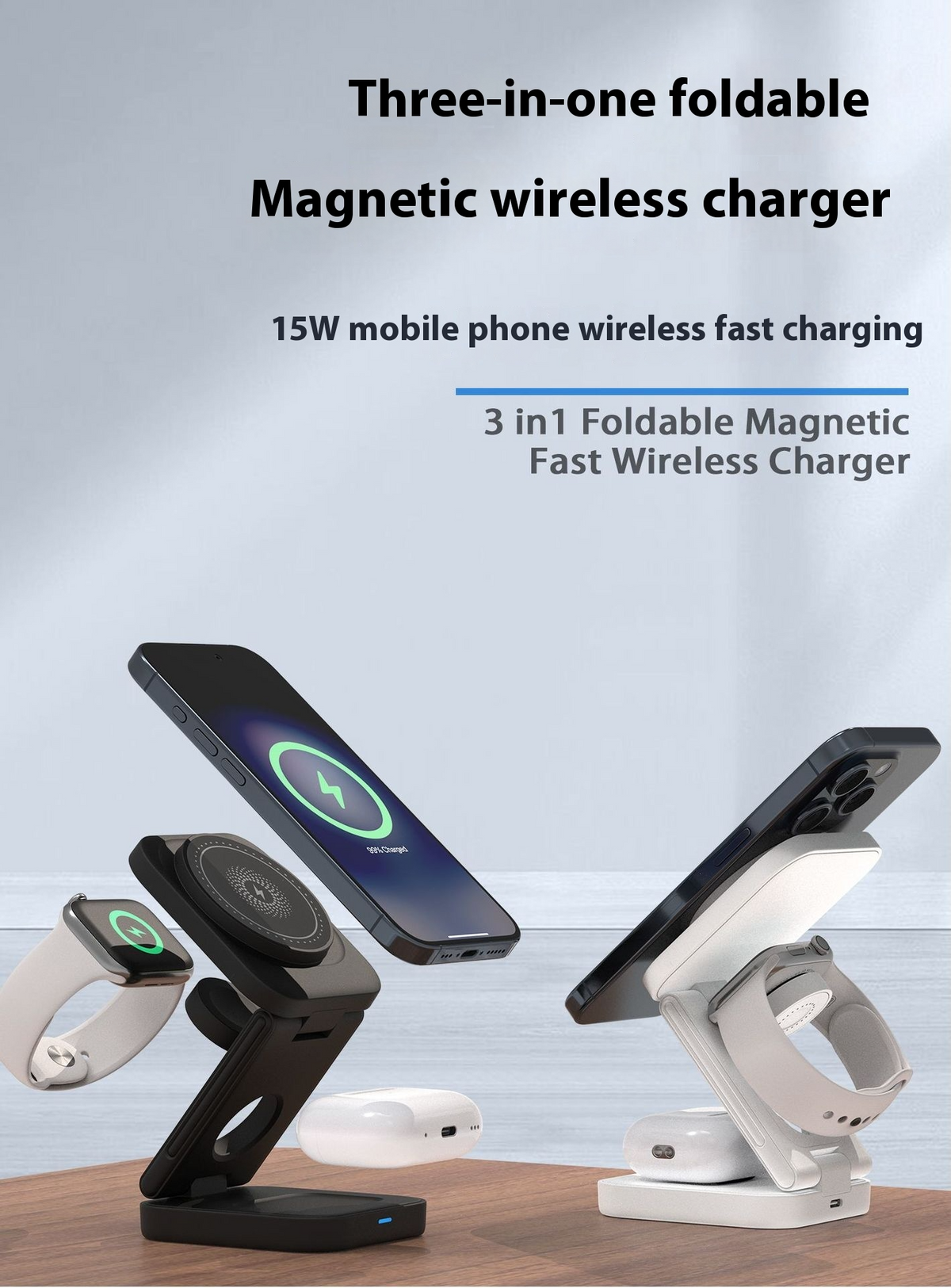 3-in-1 MagSafe Wireless Charging Station | iPhone, Apple Watch & AirPods