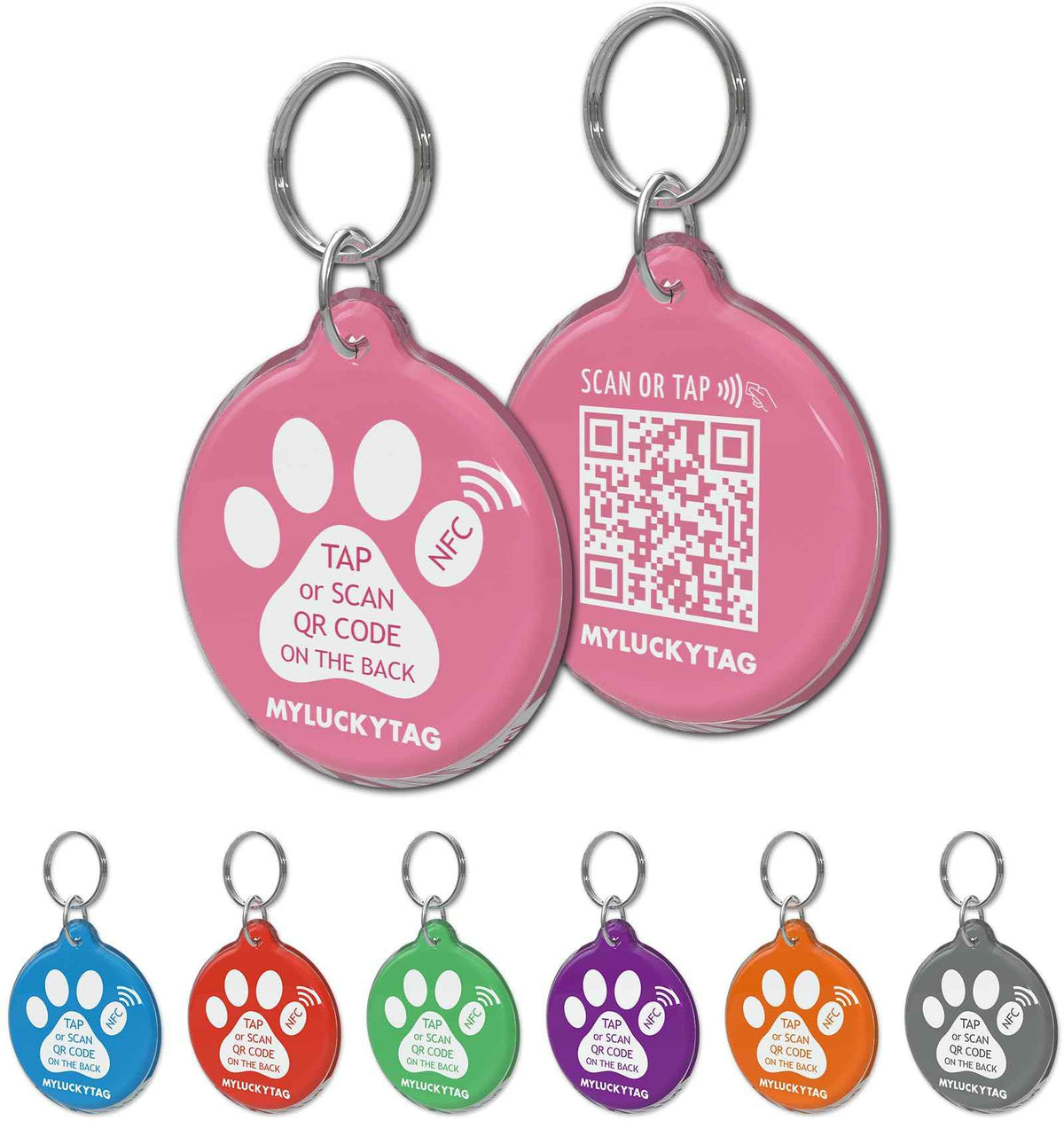 NFC & QR Code Smart Pet ID Tag | Online Profile,...

