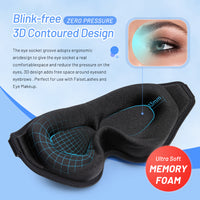 3D Contoured Memory Foam Sleep Mask | Total Blackout & Pressure-Free Eye Comfort