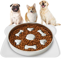 Slow Feeder Dog Bowl - Stainless Steel, 2-Cup

