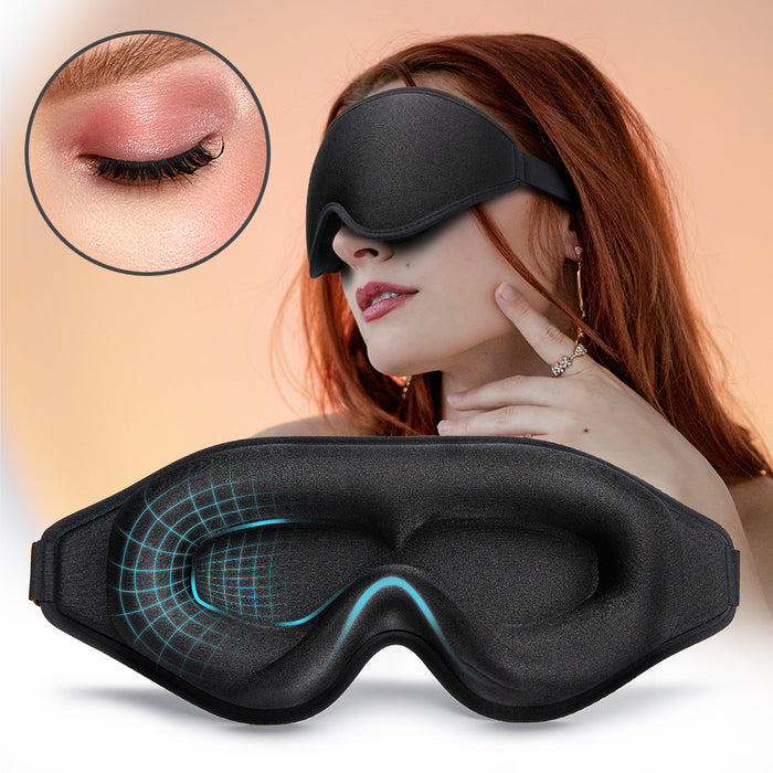 3D Contoured Memory Foam Sleep Mask | Total Blackout & Pressure-Free Eye Comfort