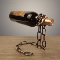 Magic Iron Chain Wine Bottle Holder – Floating Display Stand